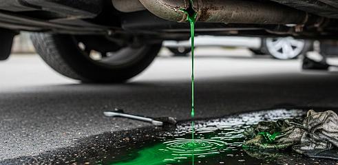 Koelvloeistof lekt uit auto