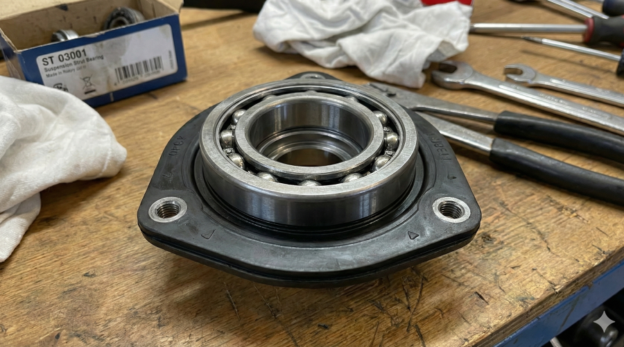 Veerpootlager in werkplaats