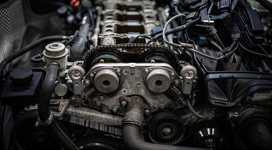 Motorblok in de auto